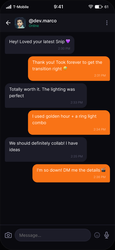 iFollow app, trusted messaging